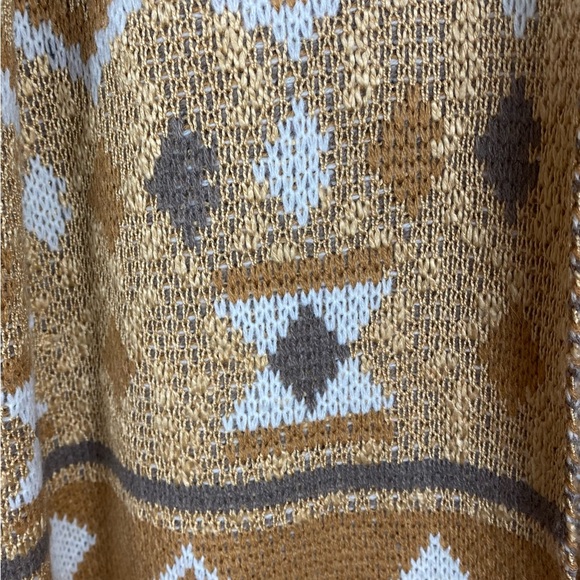 Savanna Jane Cardigan Sweater Size Medium Open Front Aztec Taupe - Picture 3 of 6